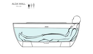 Ванна из искусственного камня Salini Alda Wall S-Sense 101915GRH 170x90см RAL снаружи